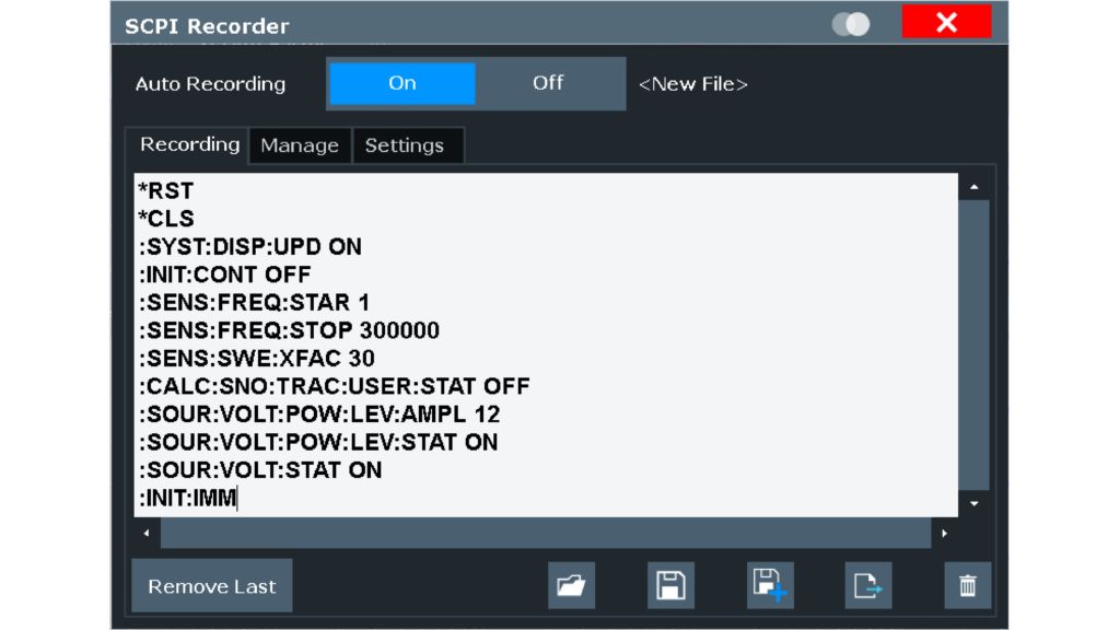 R&S®FSPN 的 SCPI 记录器