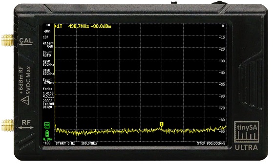 tinySA Ultra 100kHz至800MHz/6GHz手持式微型频谱分析仪|tinySA